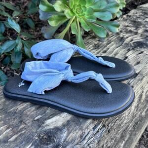 Sanuk Yoga Sling Thong Sandals Grey Women's Size 6